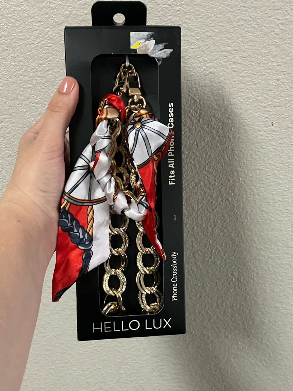 NWT Hello Lux Phone Crossbody scarf chain